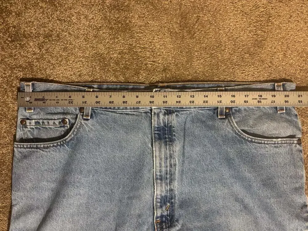 Vintage Levi’s 540 Denim Jeans Mens 42x34 Light Wash Straight Leg USA Brown Tab